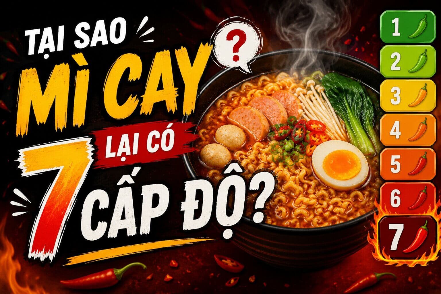 Tại sao mì cay lại có 7 cấp độ?